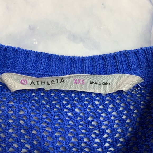 Athleta Royal Blue Mesh Zip Front Cardigan Sweater - Picture 5 of 8